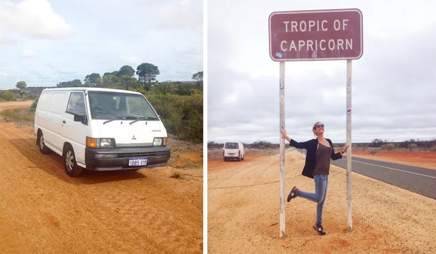 Passage du tropique du Capricorne lors de mon aventure en Australie