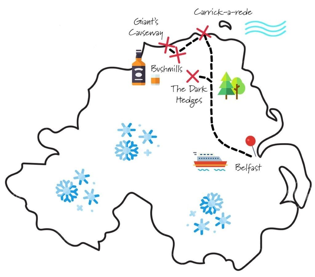 carte roadtrip Irlande du Nord