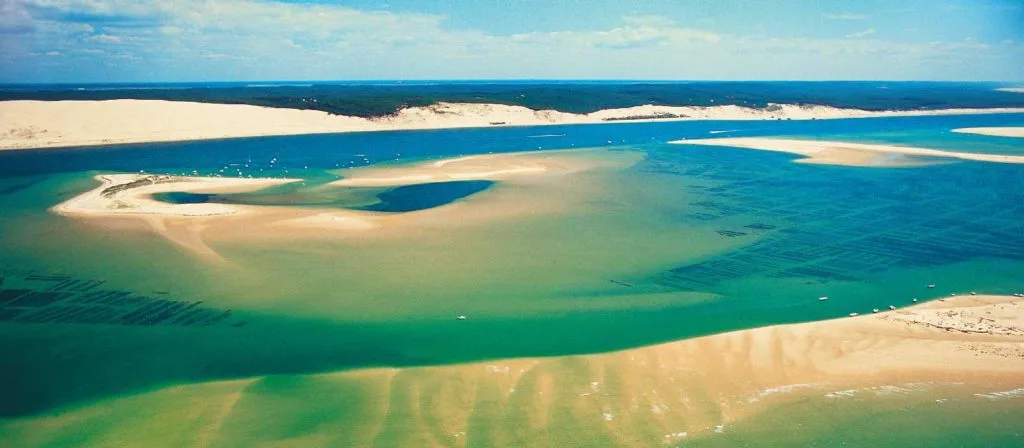 Que faire sur le Bassin d'Arcachon ? Le guide complet ! 5 vue sur le banc d arguin depuis le ciel
