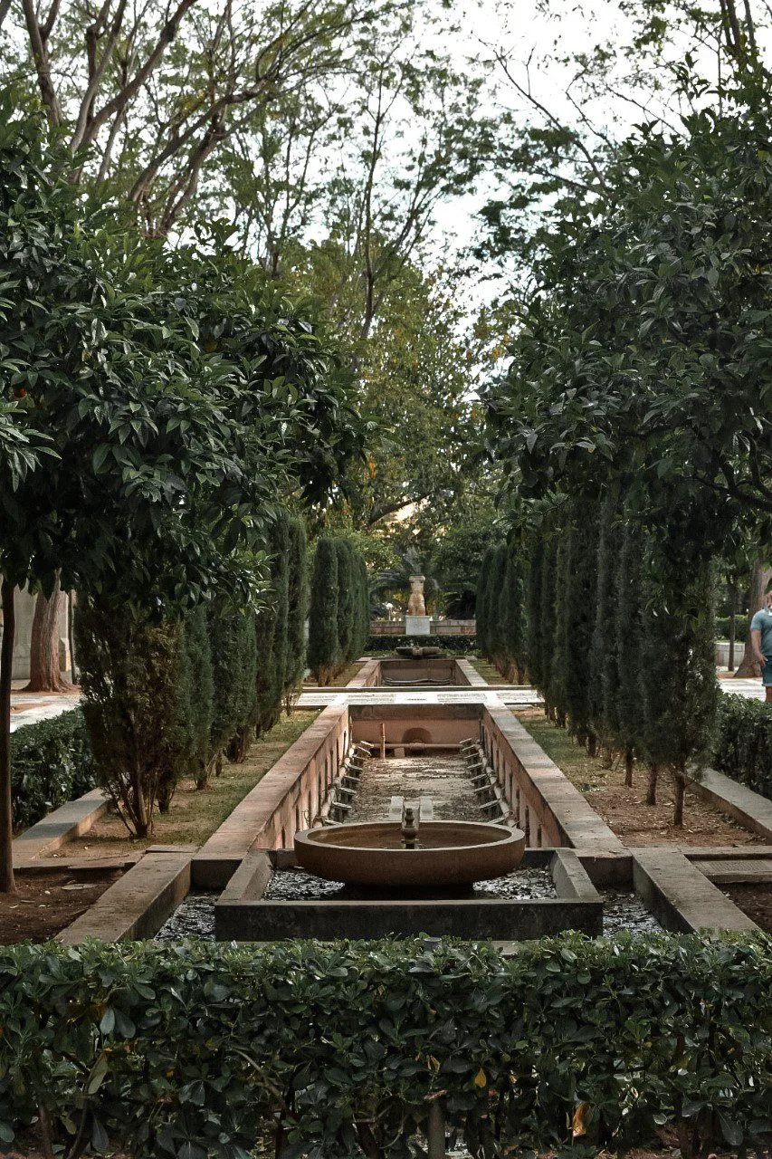 Que faire à Majorque en 4 jours : Guide complet ! 14 Vue sur les jardins de la cathédrale de Palma de Majorque