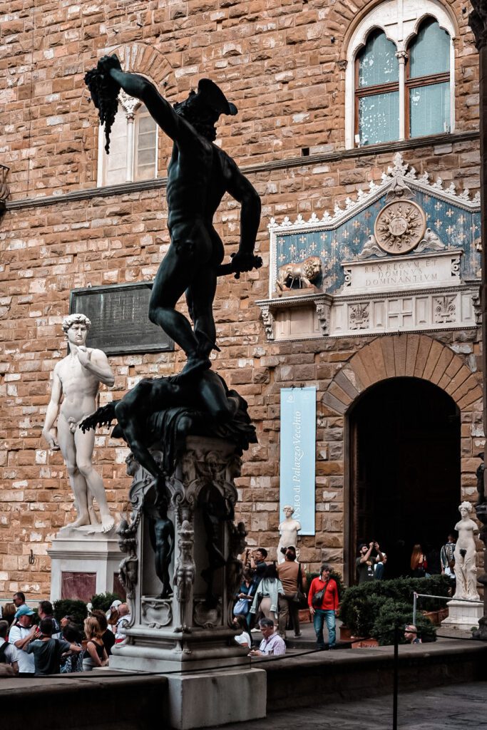 Statue de David devant le Palazzo Vecchio à Florence