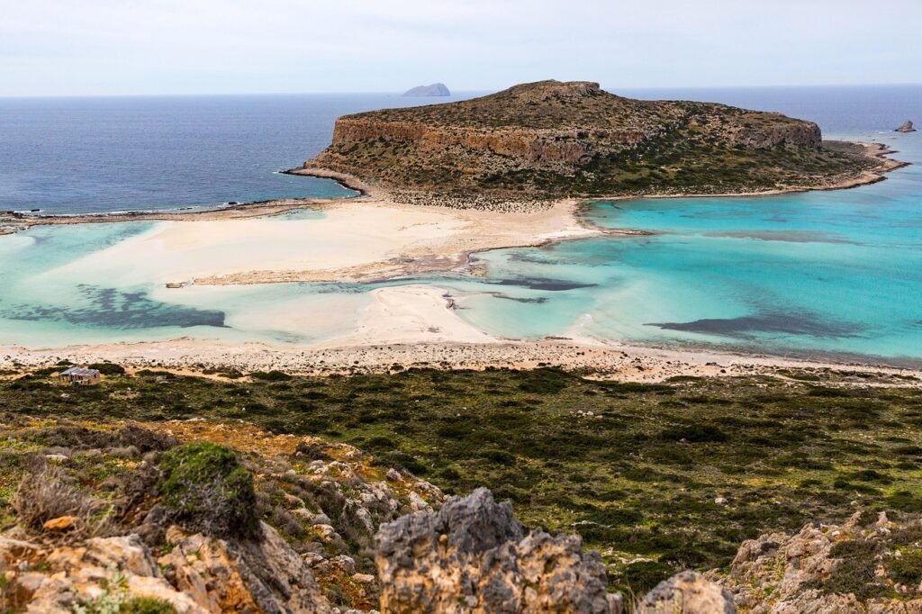 vue du ciel sur les magnifiques paysages de Balos