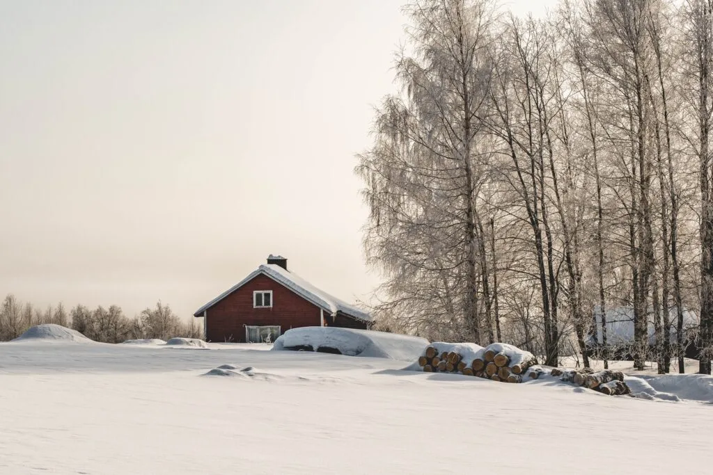 Paysage enneigé de Laponie Finlandaise