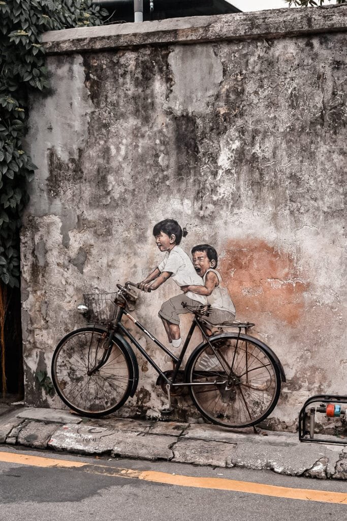 la découverte de la plus célèbre des oeuvres de street art de Penang