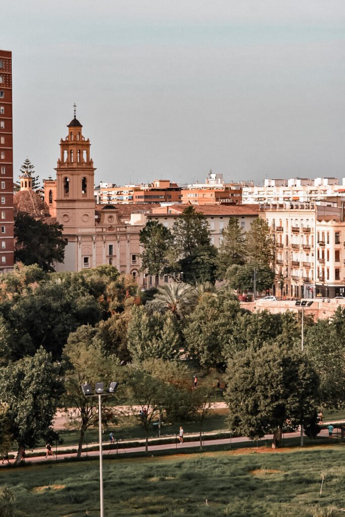 vue sur le jardin de la Turia depuis le pont