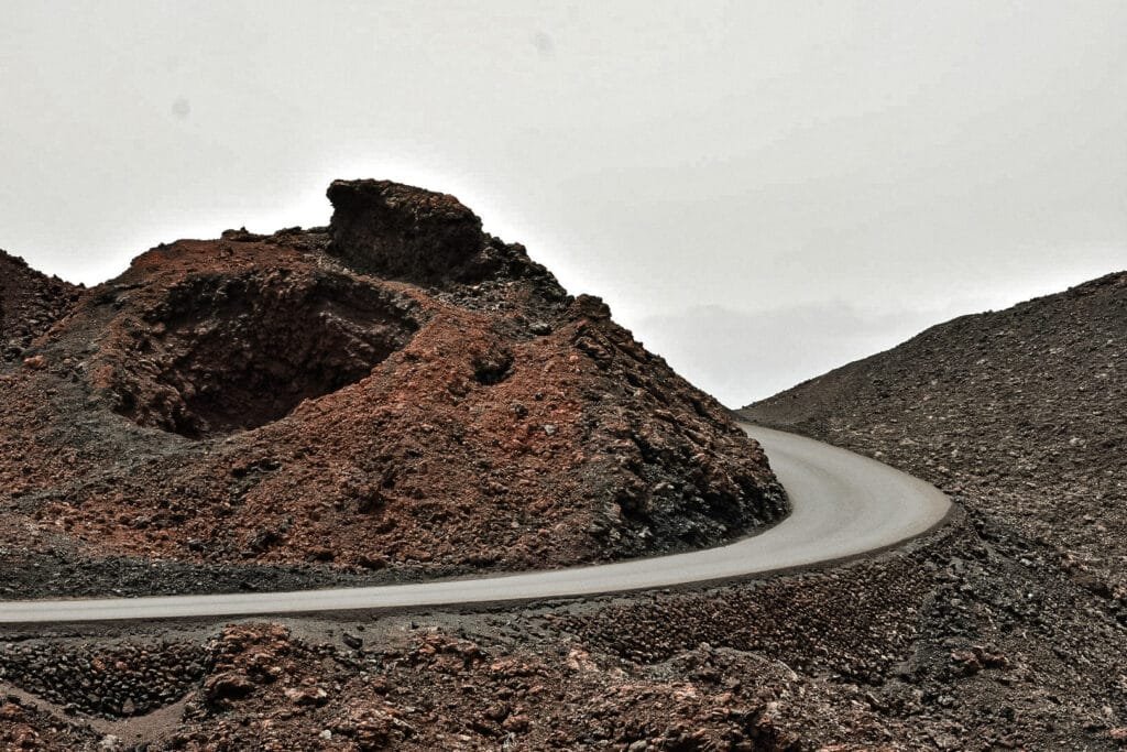 Sur la route pour aller visiter le parc national de Timanfaya